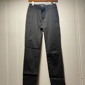 American Eagle Dark Grey Skinny Khaki Size 8 Long Womens